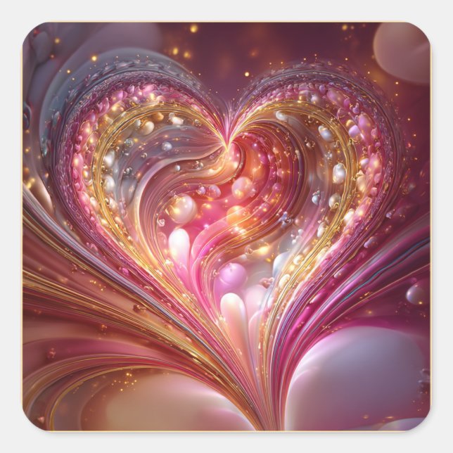 Adesivo Quadrado Valentine’s Day Stickers | Cute, Romantic  (Frente)