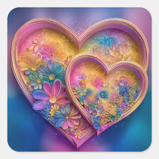 Adesivo Quadrado Valentine’s Day Stickers | Cute, Romantic  (Frente)