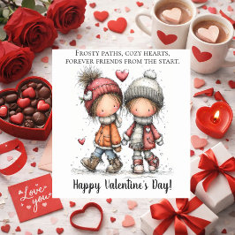 Adesivo Quadrado Valentine Snow Walk – Crianças Caprichosas