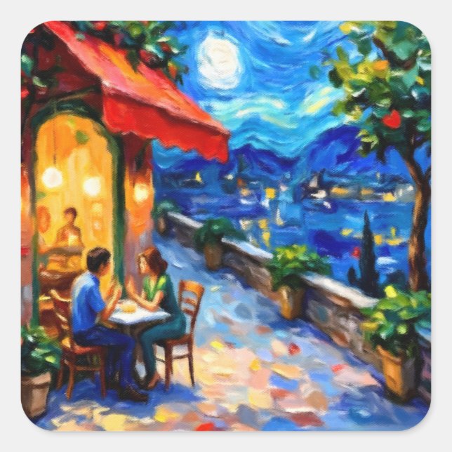 Adesivo Quadrado Valentine's Day Couple (Frente)