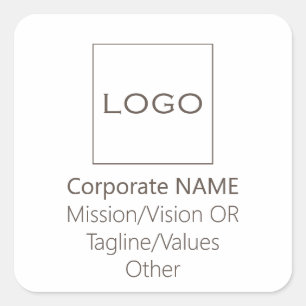 Adesivo Quadrado Valores de Linha de Visão do Logotipo Corporativo 