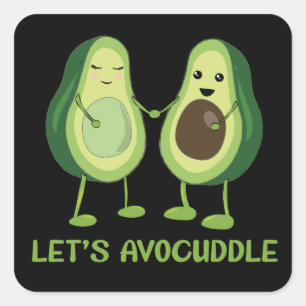 Adesivo Quadrado Vamos Avocuddle - Engraçado Avocado Pun