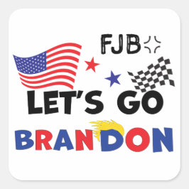 ADESIVO QUADRADO VAMOS BRANDON COM CABELO DE TRUMP