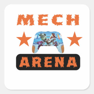 Adesivo Quadrado Vamos Jogar Uma Batalha Incrível | Mech Arena