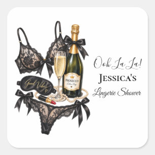 Adesivo Quadrado Vamos Mimar Sua Renda de Sutiã Lingerie Chá de Noi