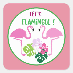 Adesivo Quadrado Vamos Palavras-Flamingle