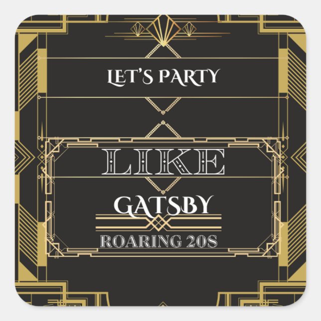 Adesivo Quadrado Vamos Party Like Gatsby Sticker (Frente)