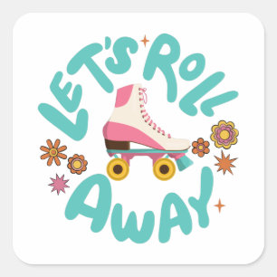 Adesivo Quadrado Vamos rolar Patins