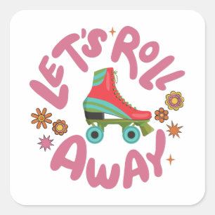 Adesivo Quadrado Vamos rolar Patins