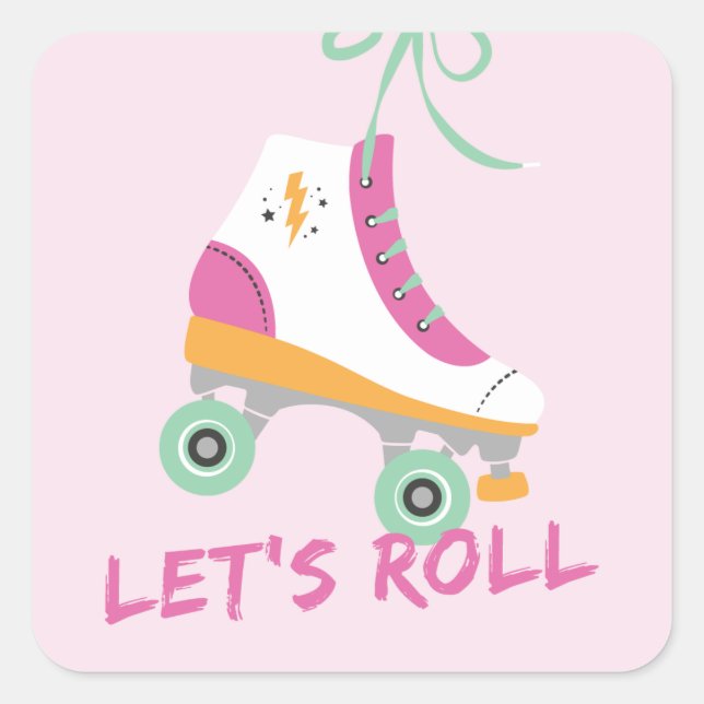 Adesivo Quadrado Vamos Roll Sticker - Magenta (Frente)