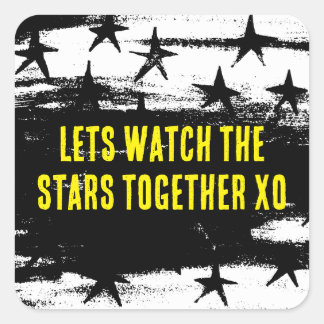 Adesivo Quadrado Vamos ver as estrelas juntas, Starry Night design