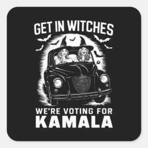 Adesivo Quadrado Vamos votar no Kamala Halloween