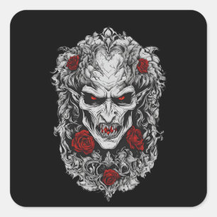 Adesivo Quadrado Vampiro do Halloween 1, monstro assustador, horror