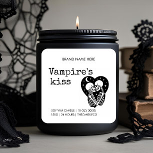Adesivo Quadrado Vampiro Gótico Beijo Romântico Personalizado