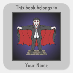 Adesivo Quadrado Vampiro/Placa de Drácula