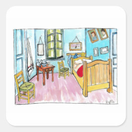 Adesivo Quadrado Van Gogh Bedroom tribute painting by me.