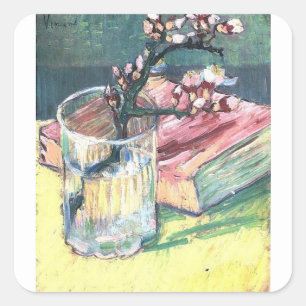Adesivo Quadrado Van Gogh, Blossoming Almond Branch