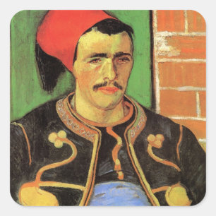 Adesivo Quadrado Van Gogh, O Zuavo, Arte Impressionista Vintage