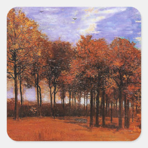 Adesivo Quadrado Van Gogh - Paisagem do outono