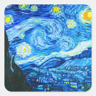Adesivo Quadrado Van Gogh Starry Night