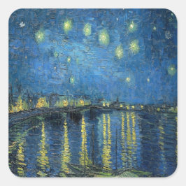 Adesivo Quadrado Van Gogh Starry Night Over the Rhone