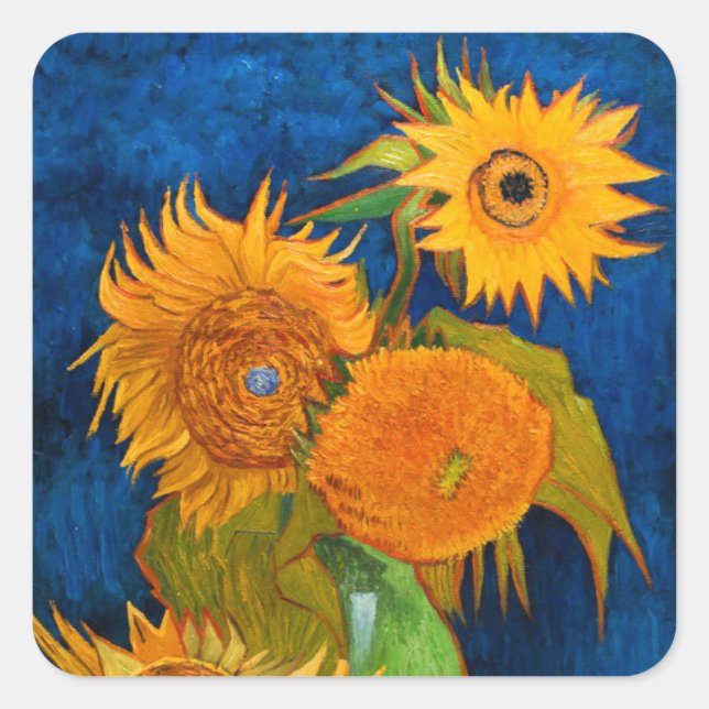 Adesivo Quadrado Van Gogh Sunflower (Frente)