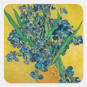 Adesivo Quadrado Van Gogh Vase com Impressionismo Clássico Irrisso