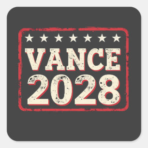 Adesivo Quadrado Vance 2028 Para Presidente Eleitoral Trump Republi