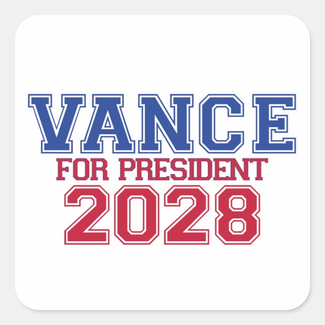 Adesivo Quadrado Vance for President (varsity) (Frente)