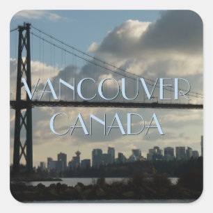 Adesivo Quadrado Vancouver Canada Stickers Lions Gate Souvenirs