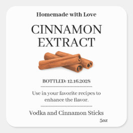 Adesivo Quadrado Vanilla Extract Modern Label Sticker ZVEG_101_01