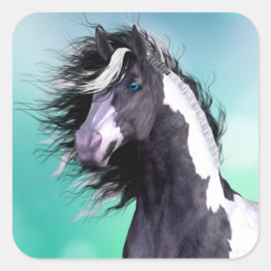 Adesivo Quadrado Vanner Gypsy Horse Stickers Grandes Quadrados