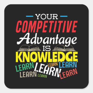 Adesivo Quadrado Vantagem competitiva - Professora motivacional