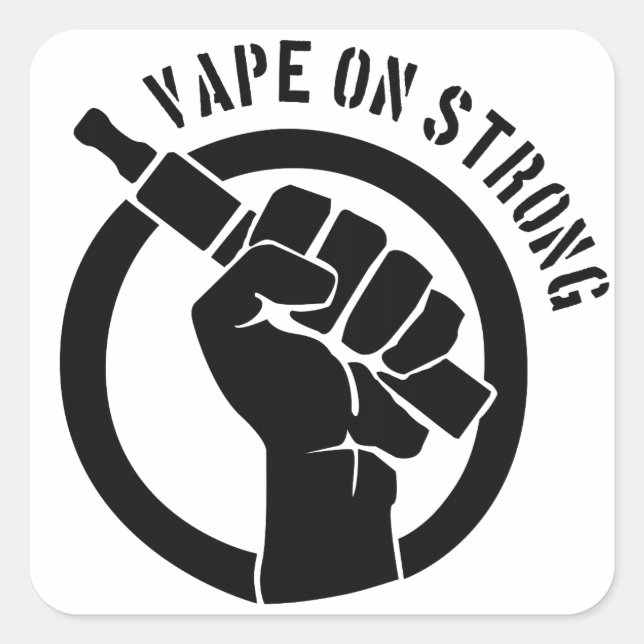 Adesivo Quadrado Vape On Strong (Frente)