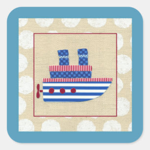 Adesivo Quadrado Vapor com Propeller e Bandeiras Azuis