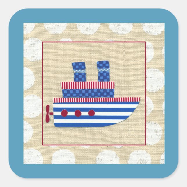 Adesivo Quadrado Vapor com propulsor e fumaça azul (Frente)