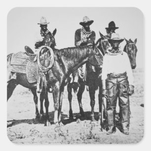 Adesivo Quadrado Vaqueiros pretos em Bonham, Texas, c.1890 (foto de