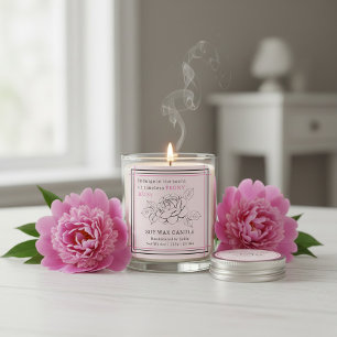 Adesivo Quadrado Vara de cera de soja Elegante Peony Bliss