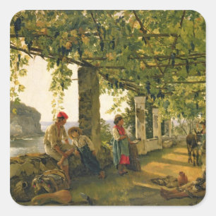 Adesivo Quadrado Varanda com videiras torcidas, 1828