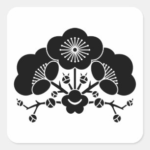 Adesivo Quadrado Várias flores de ameixa