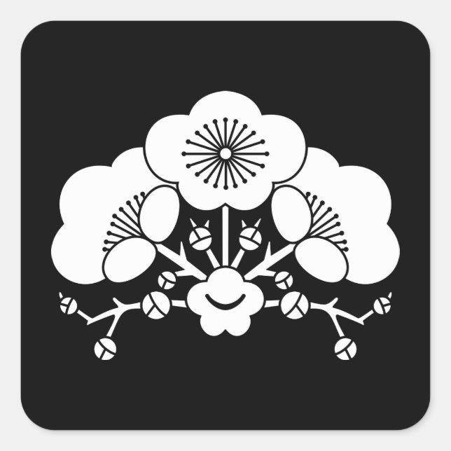 Adesivo Quadrado Várias floridas de ameixa (Frente)