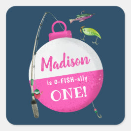 Adesivo Quadrado Varrendo no Grande Aniversário de Pesca ONE