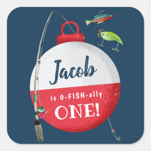 Adesivo Quadrado Varrendo no Grande Aniversário de Pesca ONE