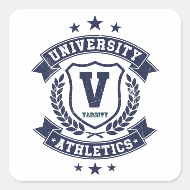 Adesivo Quadrado Varsity Athletics – College Sports Pride (Frente)