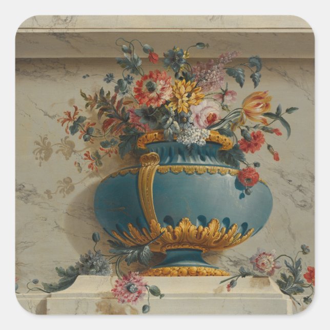 Adesivo Quadrado Vase das Flores num Niche (Frente)