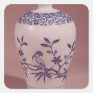 Adesivo Quadrado Vaso da flor, dinastia de Ming