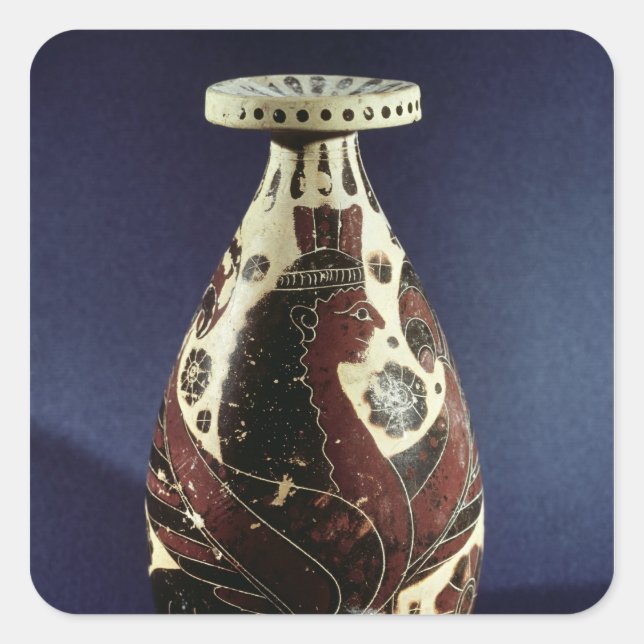 Adesivo Quadrado Vaso de estilo proto-corintiano com esfinge (Frente)