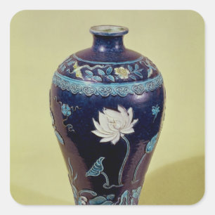 Adesivo Quadrado Vaso de Ming com a decoração de três cores
