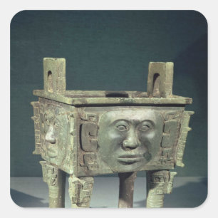 Adesivo Quadrado Vaso retangular com rostos humanos