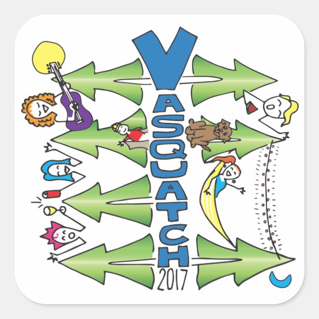 Adesivo Quadrado Vasquatch 2017 - Large Sticker (Frente)